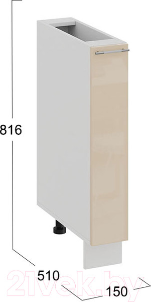 Изображение товара Шкаф карго ТриЯ Весна 1Н15К (белый/ваниль глянец)