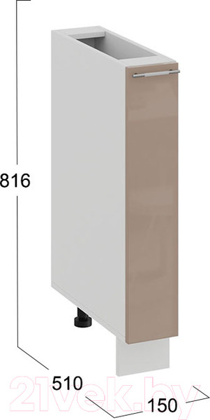 Изображение товара Шкаф карго ТриЯ Весна 1Н15К (белый/кофе с молоком)