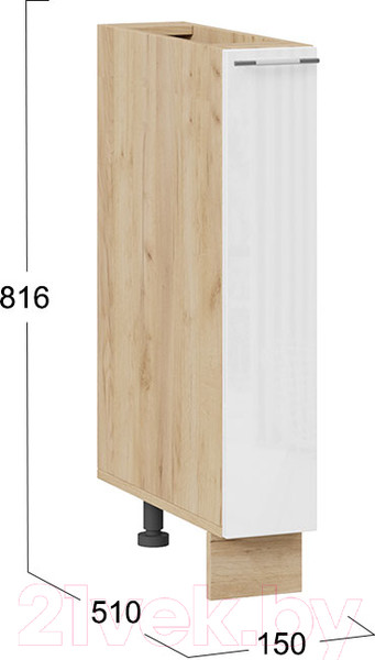 Изображение товара Шкаф карго ТриЯ Весна 1Н15К (дуб крафт золотой/белый глянец)