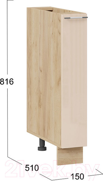 Изображение товара Шкаф карго ТриЯ Весна 1Н15К (дуб крафт золотой/ваниль глянец)