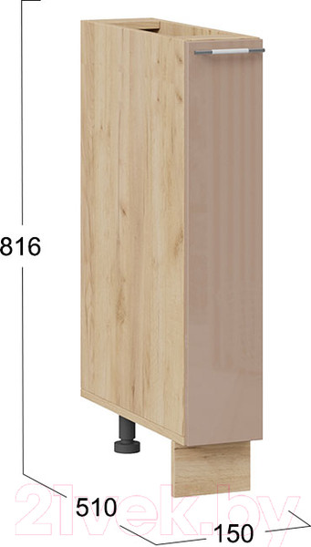 Изображение товара Шкаф карго ТриЯ Весна 1Н15К (дуб крафт золотой/кофе с молоком)