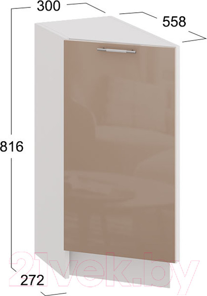 Изображение товара Шкаф-стол кухонный ТриЯ Весна 1Н3Т (белый/кофе с молоком)