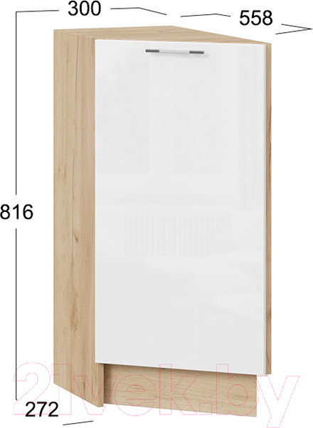 Изображение товара Шкаф-стол кухонный ТриЯ Весна 1Н3Т (дуб крафт золотой/белый глянец)