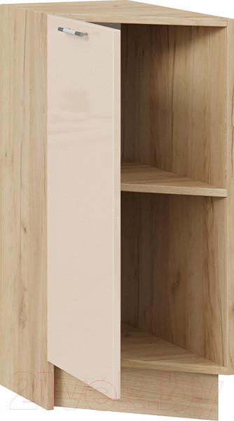 Изображение товара Шкаф-стол кухонный ТриЯ Весна 1Н3Т (дуб крафт золотой/ваниль глянец)