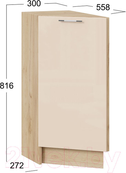 Изображение товара Шкаф-стол кухонный ТриЯ Весна 1Н3Т (дуб крафт золотой/ваниль глянец)