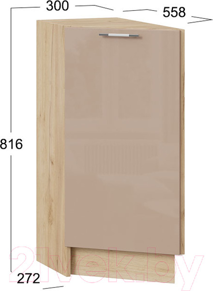 Изображение товара Шкаф-стол кухонный ТриЯ Весна 1Н3Т (дуб крафт золотой/кофе с молоком)