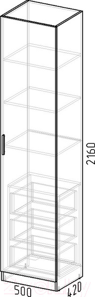 Изображение товара Шкаф-пенал Интермебель Марсель 420 / МР-03 (белый премиум)