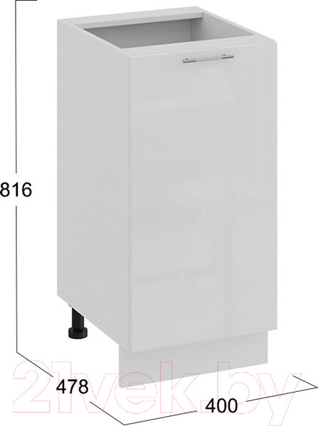 Изображение товара Шкаф-стол кухонный ТриЯ Весна 1Н4 (белый/белый глянец)