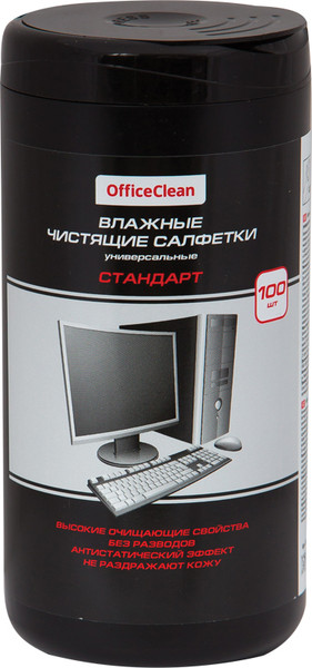Изображение товара Влажные салфетки для дома OfficeClean Стандарт универсальные / 262496 (100шт)