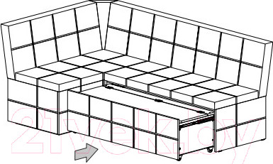 Изображение товара Уголок кухонный мягкий ТриЯ Домино исп.2 (кашемир крем)
