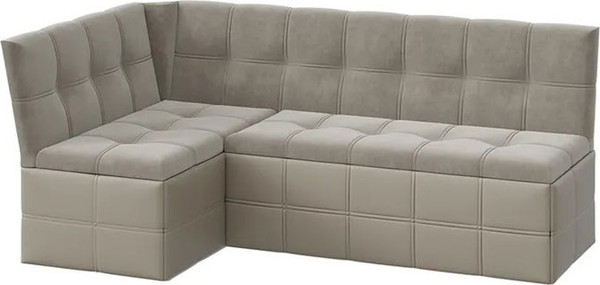 Изображение товара Уголок кухонный мягкий ТриЯ Домино исп.2 (кожзам светло-коричневый/велюр мокко светлый)