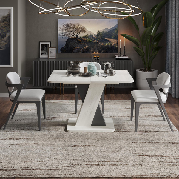 Изображение товара Обеденный стол ТриЯ Люксембург тип 3 (дуб крафт белый/серый)