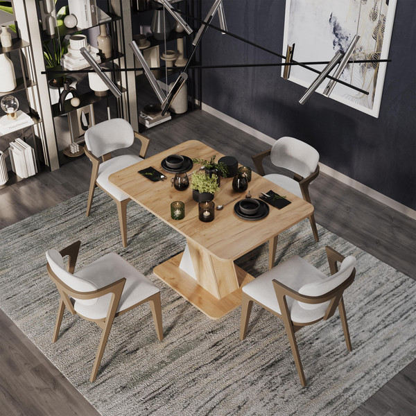 Изображение товара Обеденный стол ТриЯ Люксембург тип 3 (дуб крафт золотой/белый)