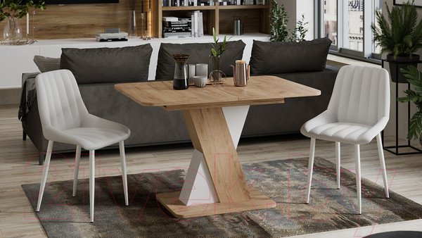 Изображение товара Обеденный стол ТриЯ Люксембург тип 3 (дуб крафт золотой/белый)