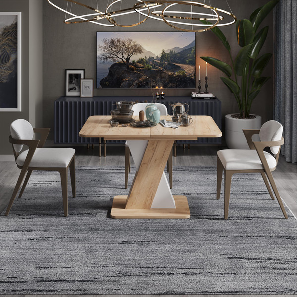 Изображение товара Обеденный стол ТриЯ Люксембург тип 3 (дуб крафт золотой/белый)