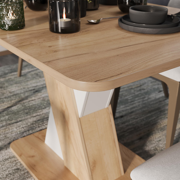 Изображение товара Обеденный стол ТриЯ Люксембург тип 3 (дуб крафт золотой/белый)