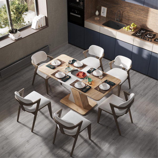 Изображение товара Обеденный стол ТриЯ Люксембург тип 3 (дуб крафт золотой/белый)