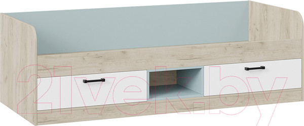 Изображение товара Кровать-тахта ТриЯ Оливер тип 1 80x200 (дуб крафт серый/белый/серо-голубой)