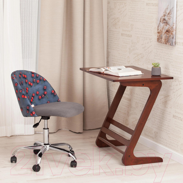 Изображение товара Кресло офисное Tetchair Melody (ткань/флок, серый/Botanica 08 Cherry/29)