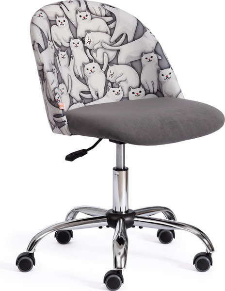 Изображение товара Кресло офисное Tetchair Melody (ткань/флок, серый/Cats/29)
