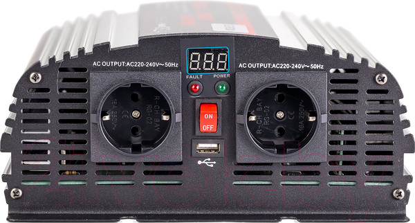 Изображение товара Автомобильный инвертор Geofox MD 1500W/12v (2 розетки)