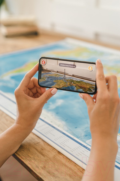 Изображение товара Настенная карта Globen Интерактивная Мир физическая 1:25млн / КН048