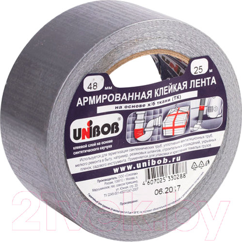 Изображение товара Скотч армированный Unibob 29836 (48мм/25м, серый)
