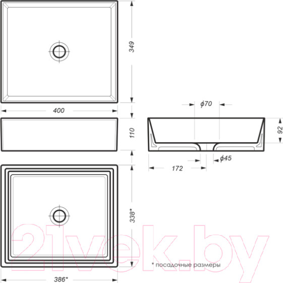 Изображение товара Умывальник Sanita Luxe Novel Slim-40 NOV40SLWB01S