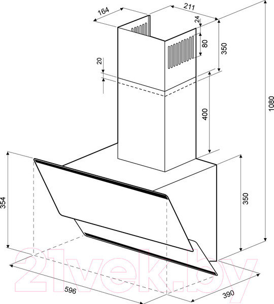 Изображение товара Вытяжка наклонная Krona Irida Sensor 600 / 00018711 (белый)