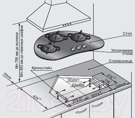 Изображение товара Газовая варочная панель GEFEST СН 2120 К6