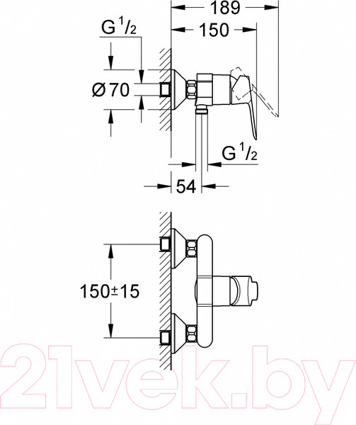 Изображение товара Смеситель GROHE BauEdge 23333000