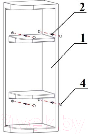 Изображение товара Шкаф с зеркалом для ванной Berossi Hilton Universal НВ 33401000 (снежно-белый)