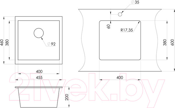Изображение товара Мойка кухонная GRANULA GR-4451 (пирит)