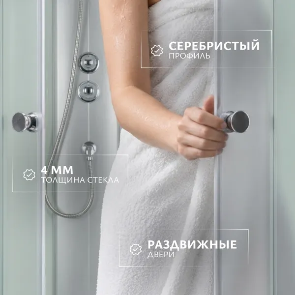 Изображение товара Душевая кабина Saniteco SN-180W (80x80)