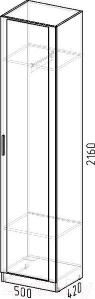 Изображение товара Шкаф-пенал Интермебель Марсель 420 1 зеркало / МР-05 (белый премиум)