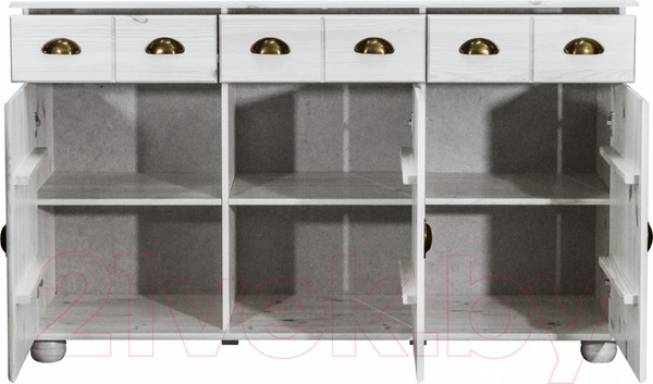 Изображение товара Тумба Dipriz 3 дверки 3 ящика Д.1281.1 (белый воск)