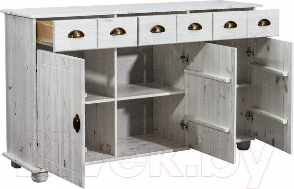 Изображение товара Тумба Dipriz 3 дверки 3 ящика Д.1281.1 (белый воск)