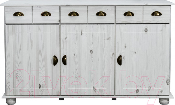 Изображение товара Тумба Dipriz 3 дверки 3 ящика Д.1281.1 (белый воск)