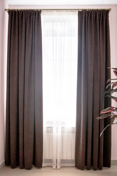 Изображение товара Комплект штор Decoretto Канвас горький шоколад КГШ-K110 (225x260, коричневый)