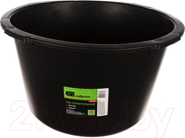 Изображение товара Таз строительный СибрТех 81455 (30л, черный)