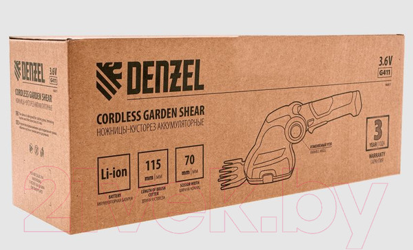 Изображение товара Кусторез аккумуляторный Denzel G411 (96817)