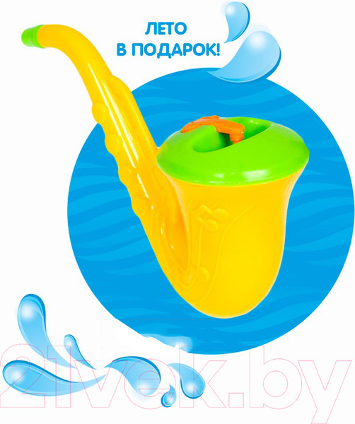 Изображение товара Генератор мыльных пузырей детский Bondibon Наше Лето. Саксофон с мыльными пузырями / ВВ2790-А (желтый)