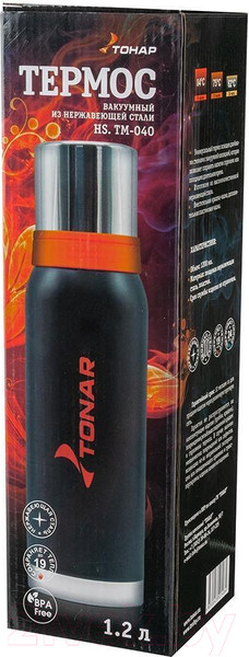 Изображение товара Термос универсальный Тонар HS.TM-040 (1.2л, черный)