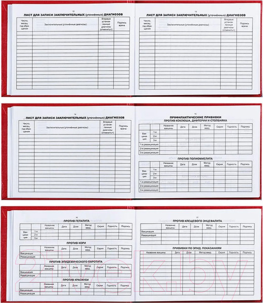 Изображение товара Медицинская карта OfficeSpace История развития ребенка / 266721 (красный)