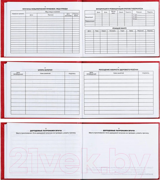 Изображение товара Медицинская карта OfficeSpace История развития ребенка / 266721 (красный)