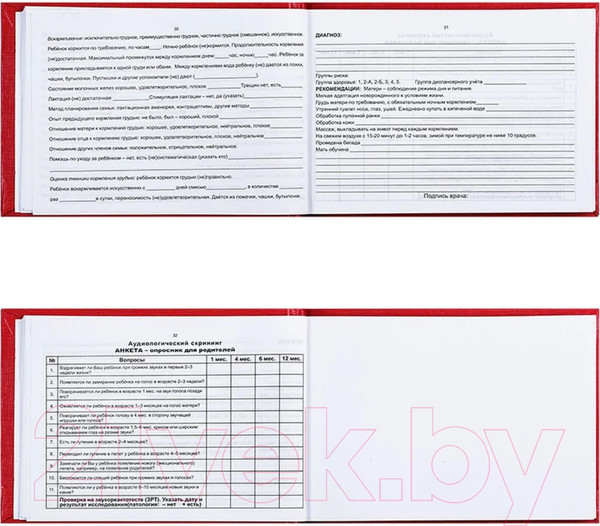 Изображение товара Медицинская карта OfficeSpace История развития ребенка / 266721 (красный)