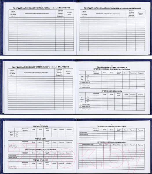 Изображение товара Медицинская карта OfficeSpace История развития ребенка / 266722 (синий)