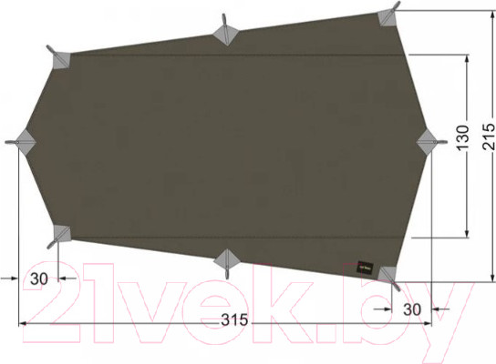 Изображение товара Тент Tatonka Tarp Wing 2 LT / 2476.332 (Stone Grey Olive)