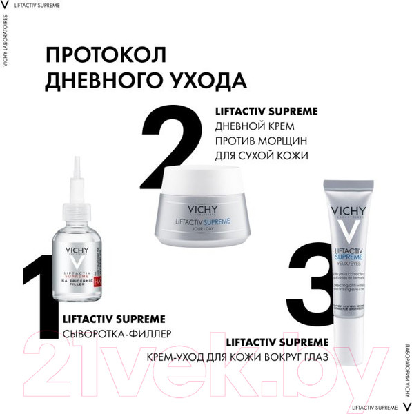 Изображение товара Набор косметики для лица Vichy Liftactiv Supreme Крем для сухой кожи 50мл+Сыворотка д/лица 30мл