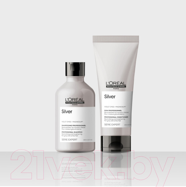 Изображение товара Набор косметики для волос L'Oreal Professionnel Silver Шампунь 300мл+Тонирующий кондиционер 200мл